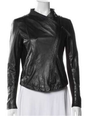 Mackage Black Asymmetrical Leather Moto Jacket
